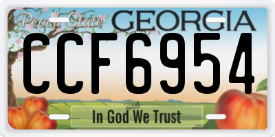 GA license plate CCF6954