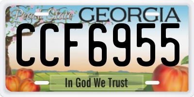 GA license plate CCF6955