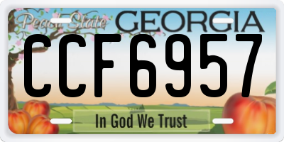 GA license plate CCF6957