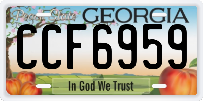GA license plate CCF6959