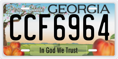 GA license plate CCF6964