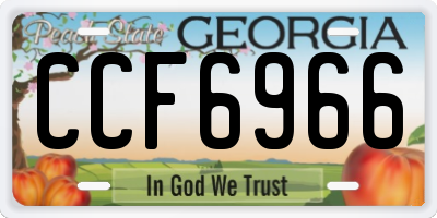 GA license plate CCF6966