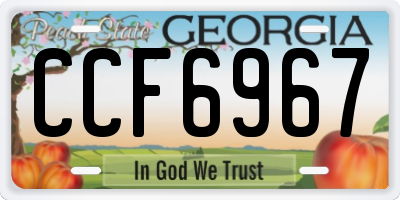 GA license plate CCF6967