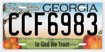 GA license plate CCF6983