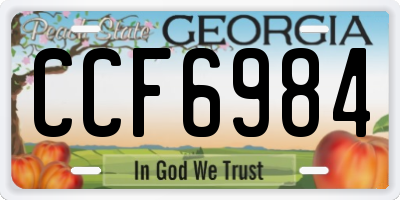 GA license plate CCF6984