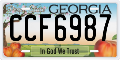 GA license plate CCF6987