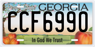 GA license plate CCF6990