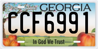 GA license plate CCF6991