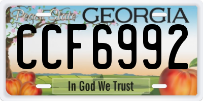 GA license plate CCF6992