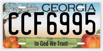 GA license plate CCF6995