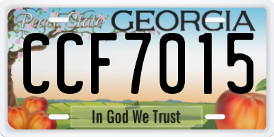 GA license plate CCF7015
