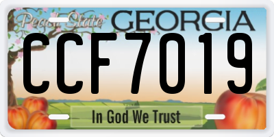 GA license plate CCF7019