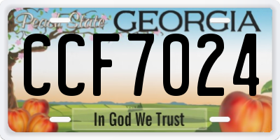 GA license plate CCF7024