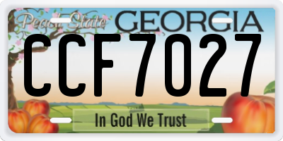 GA license plate CCF7027