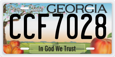 GA license plate CCF7028