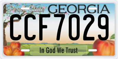 GA license plate CCF7029
