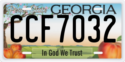 GA license plate CCF7032