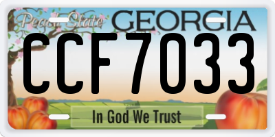 GA license plate CCF7033