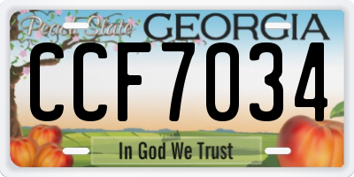 GA license plate CCF7034