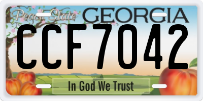 GA license plate CCF7042