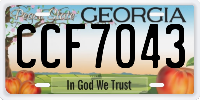GA license plate CCF7043