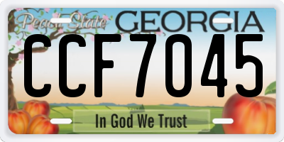 GA license plate CCF7045