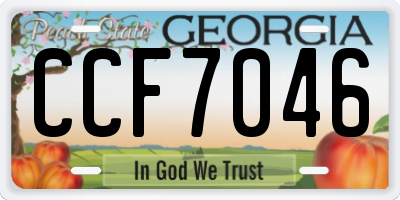 GA license plate CCF7046