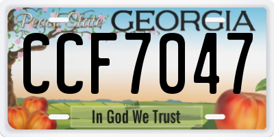 GA license plate CCF7047