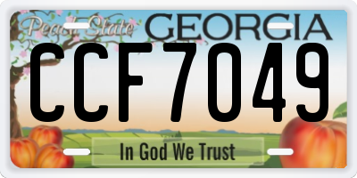 GA license plate CCF7049