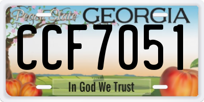 GA license plate CCF7051