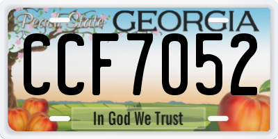 GA license plate CCF7052