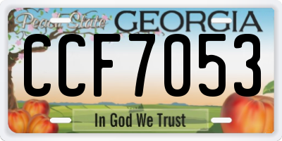GA license plate CCF7053
