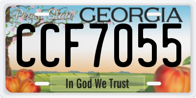 GA license plate CCF7055