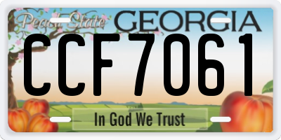 GA license plate CCF7061