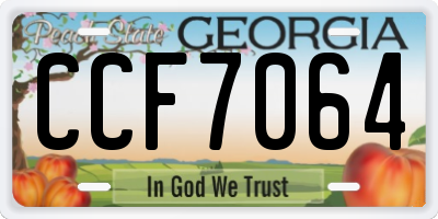 GA license plate CCF7064