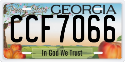GA license plate CCF7066