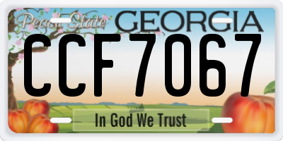 GA license plate CCF7067
