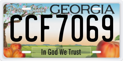 GA license plate CCF7069