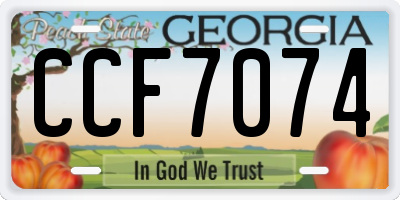 GA license plate CCF7074