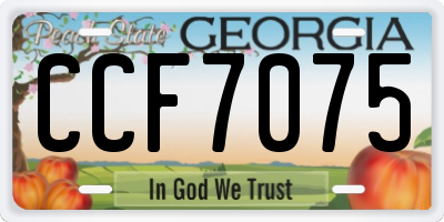 GA license plate CCF7075