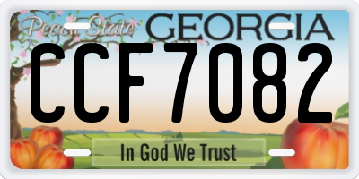 GA license plate CCF7082