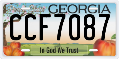 GA license plate CCF7087
