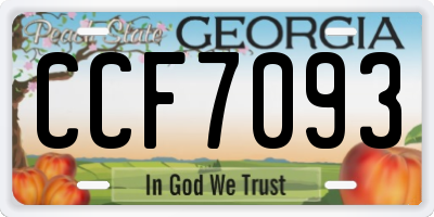 GA license plate CCF7093