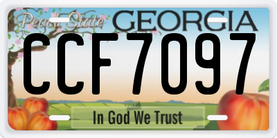 GA license plate CCF7097