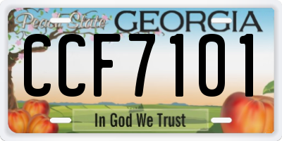 GA license plate CCF7101