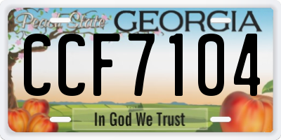 GA license plate CCF7104