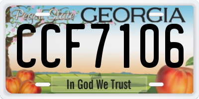 GA license plate CCF7106