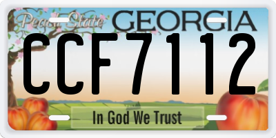 GA license plate CCF7112