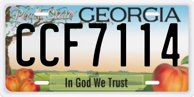 GA license plate CCF7114