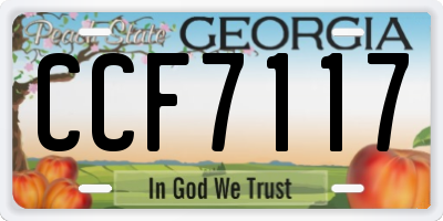 GA license plate CCF7117